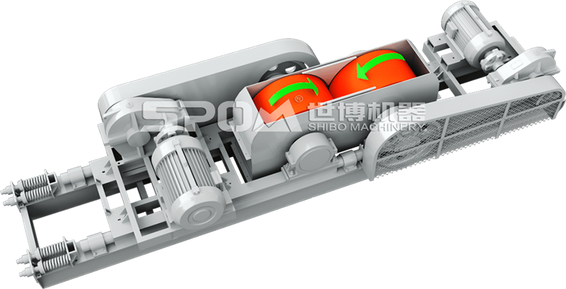 对辊制砂机内部结构图