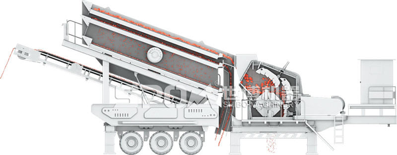 轮胎式移动破碎站侧面结构图